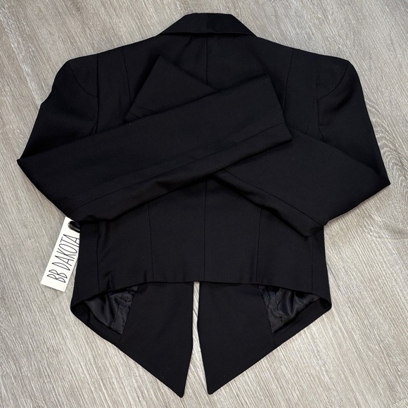 New w tags BB Dakota Women's Elegant Black Tuxedo Jacket size 0 - Picture 8 of 8
